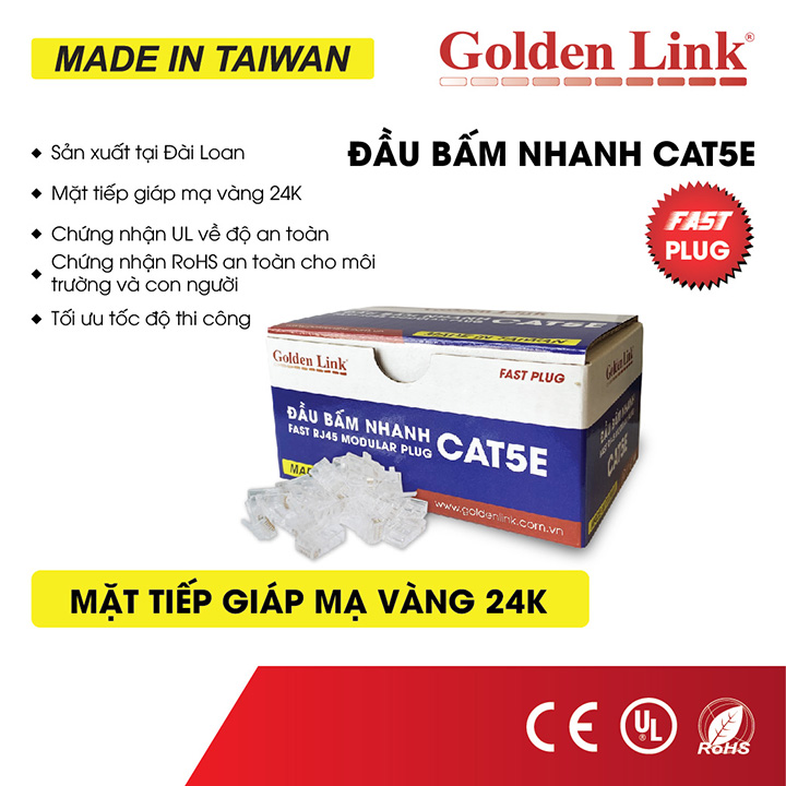 Hạt mạng Golden Link RJ45 Cat5e GL-20055E