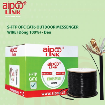 Cáp mạng ngoài trời AiPoo Link S-FTP OFC CAT6 Siêu chống nhiễu đồng 100% - 305M