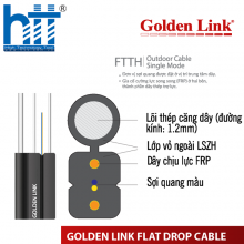 Cáp quang thuê bao FTTH Golden Link có dây treo kim loại, 2 sợi quang
